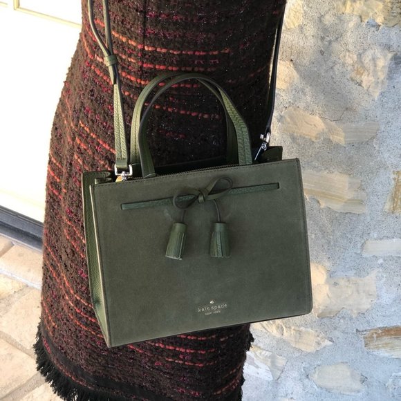 NWT kate spade Sm Hayes Satchel&wallet olive green - Picture 7 of 7